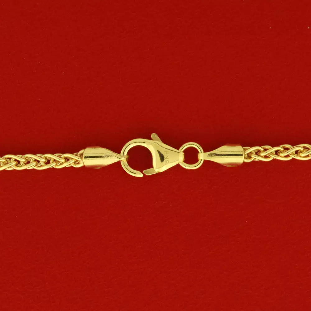 Hvede flettet guldkæde 1,7 mm