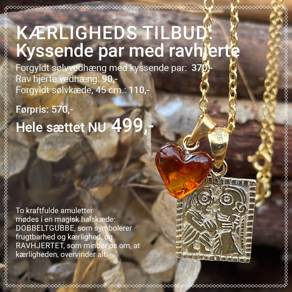 Guldgubbe med et ravhjerte