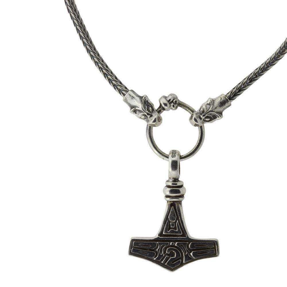 Thors hammer i Fenriskæde  i sterling sølv.