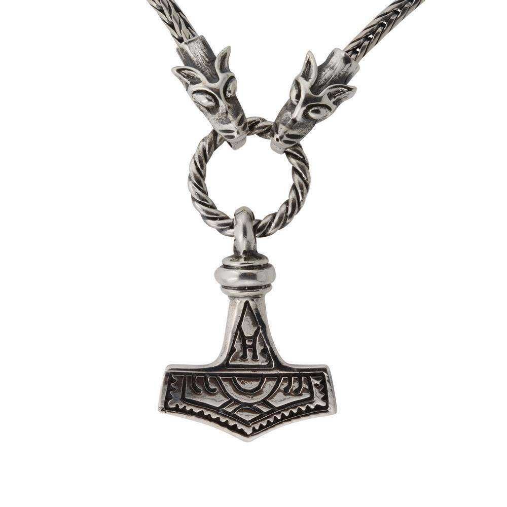 Thors hammer i Fenriskæde  i sterling sølv.